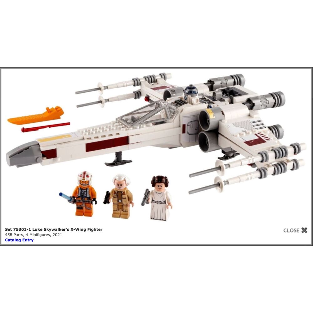 75301 Luke Skywalker's X-Wing Fighter Lego Set